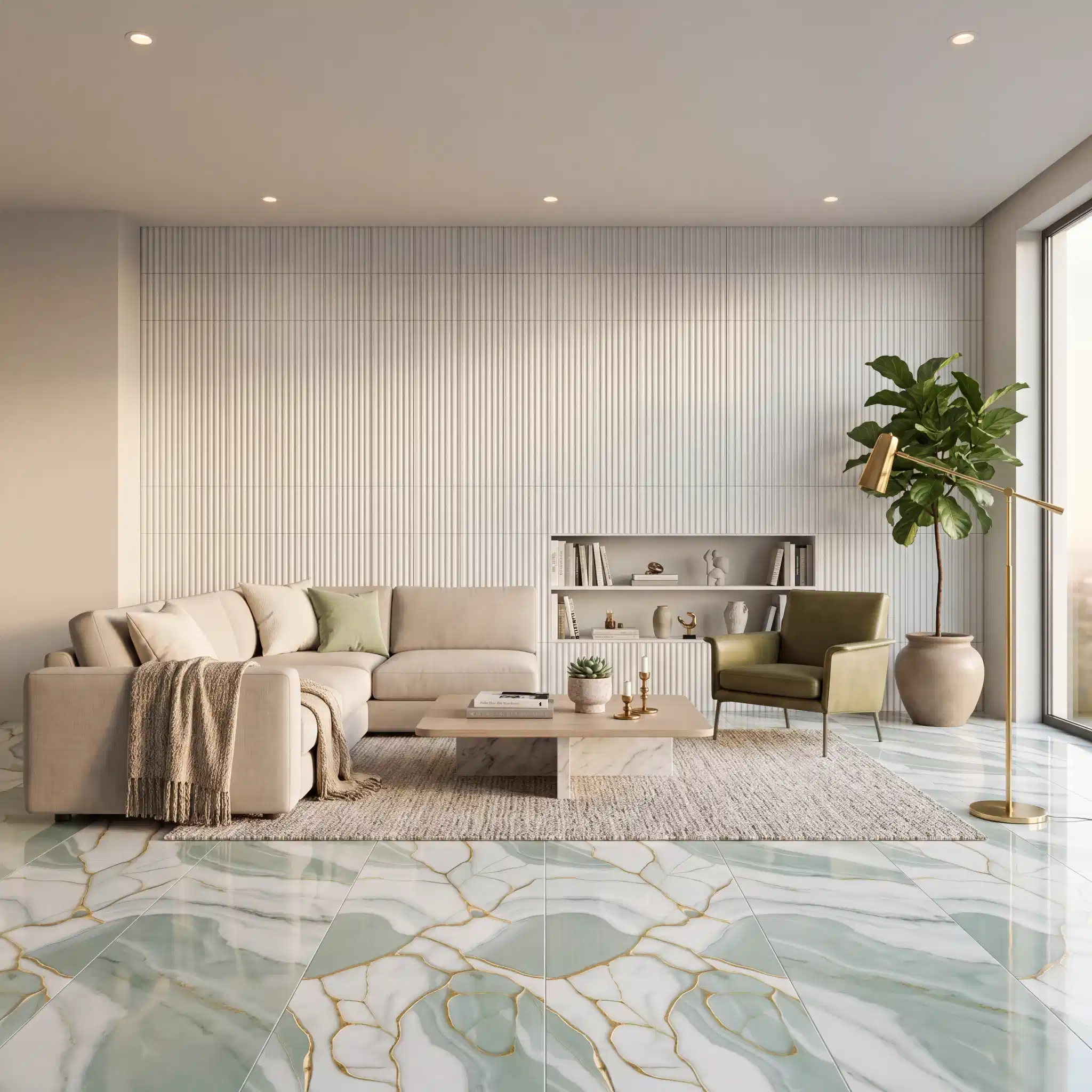 Green and Grey Premium Look Living Space