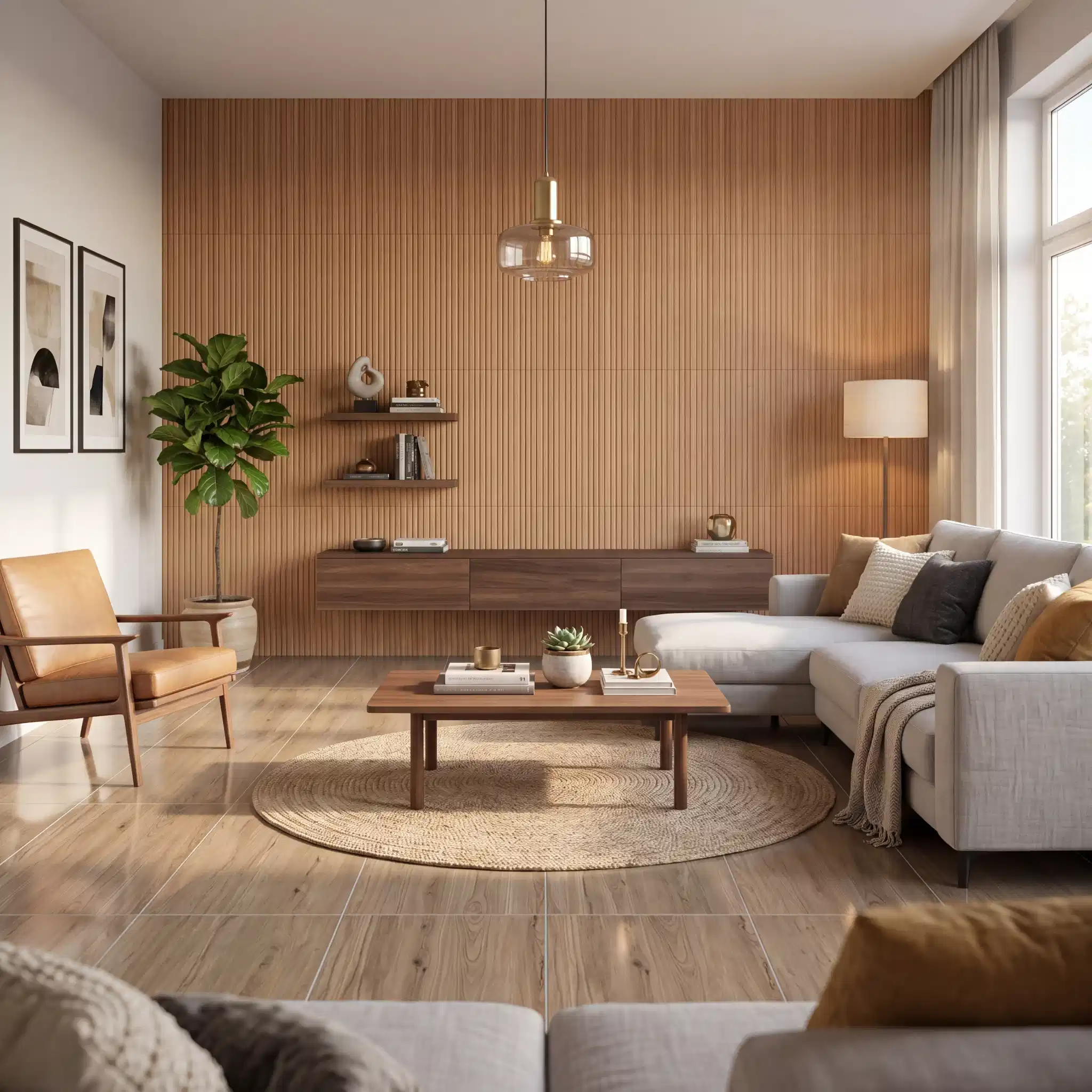 Wood Look Panels and Flooring Living Room