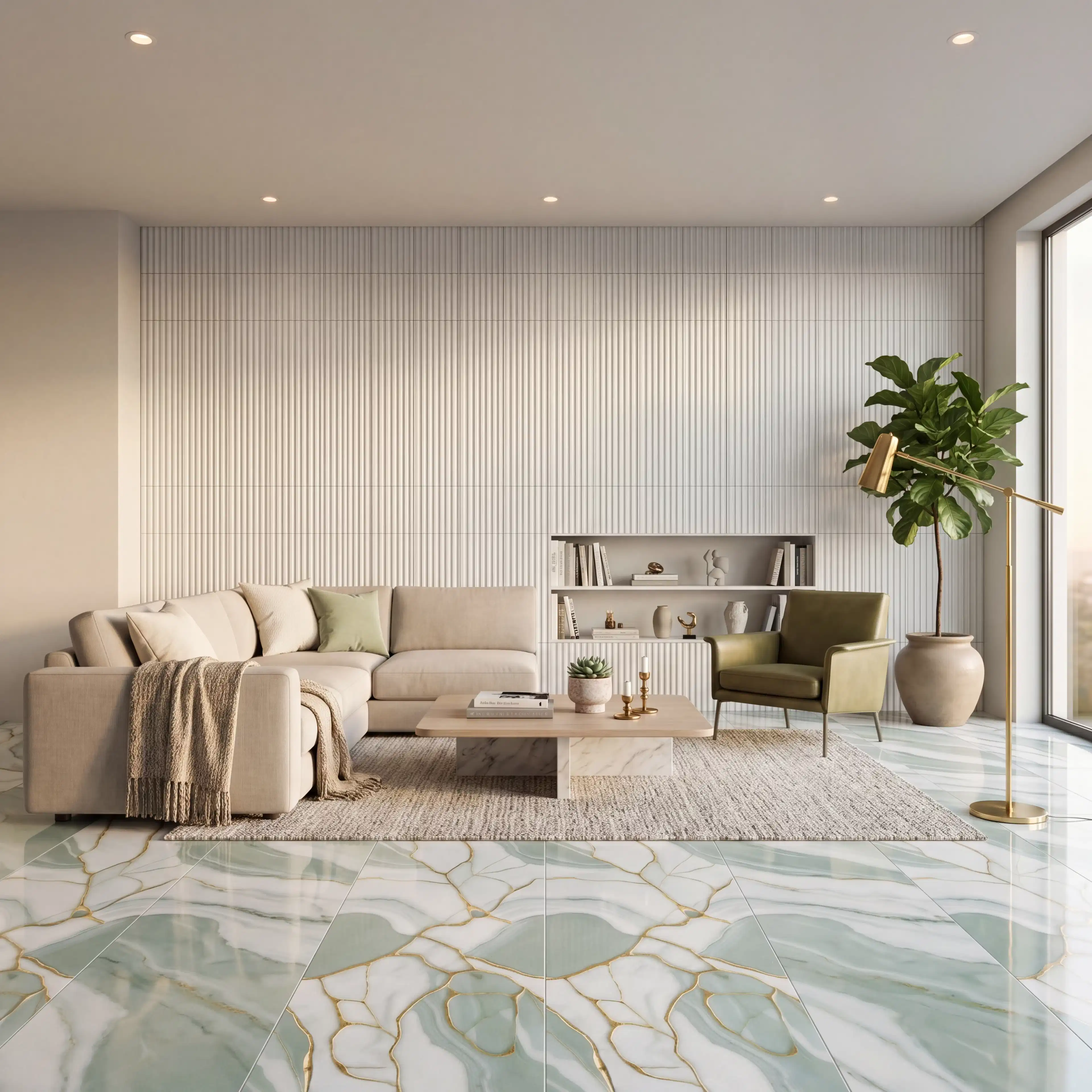 Green and Grey Premium Look Living Space