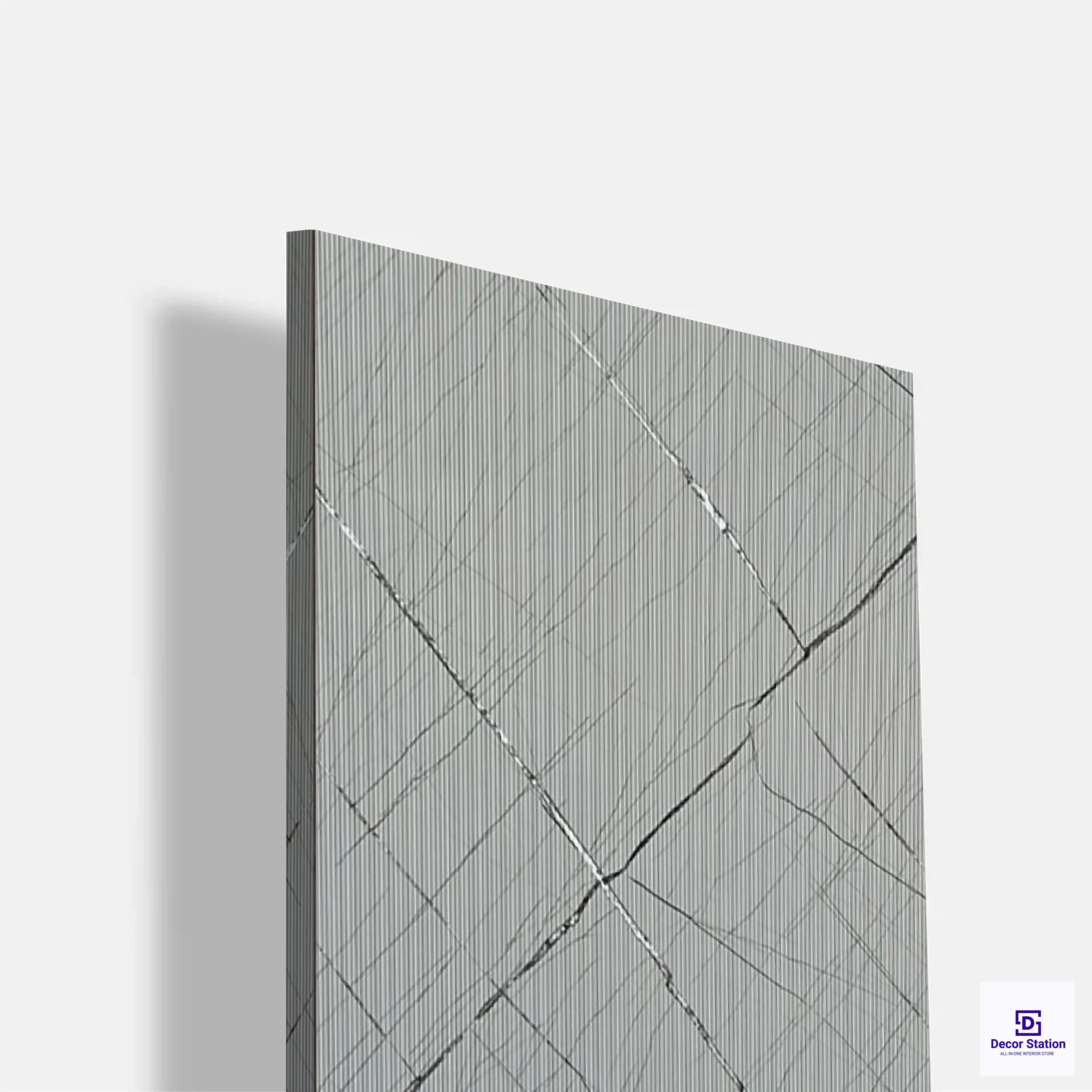 Texture FT-2165 S1 Grey Fluted Marble Laminate (8x4 Feet, 1mm) | LM-54241-A-0
