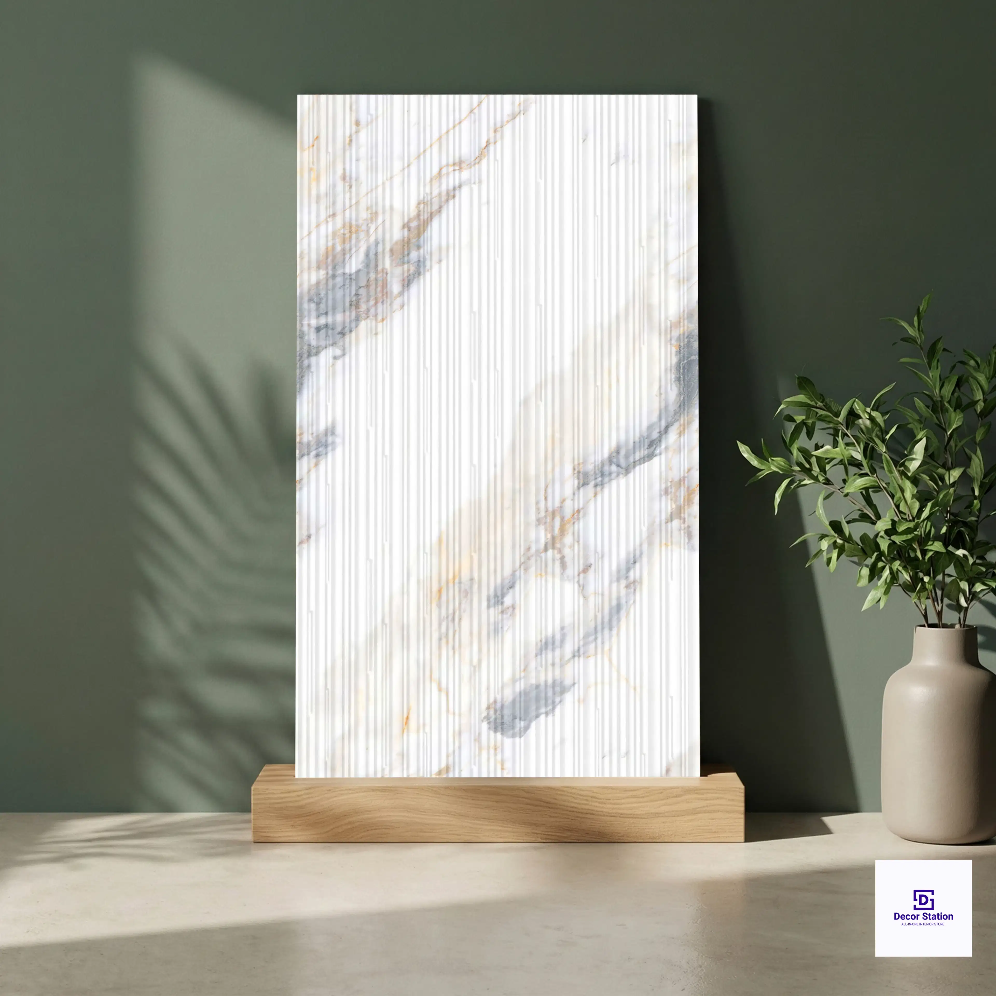 Bergamo Gold Decor Marble Look Digi Matt Endless 2x4 ft 8mm tile | TL-52905-B-0