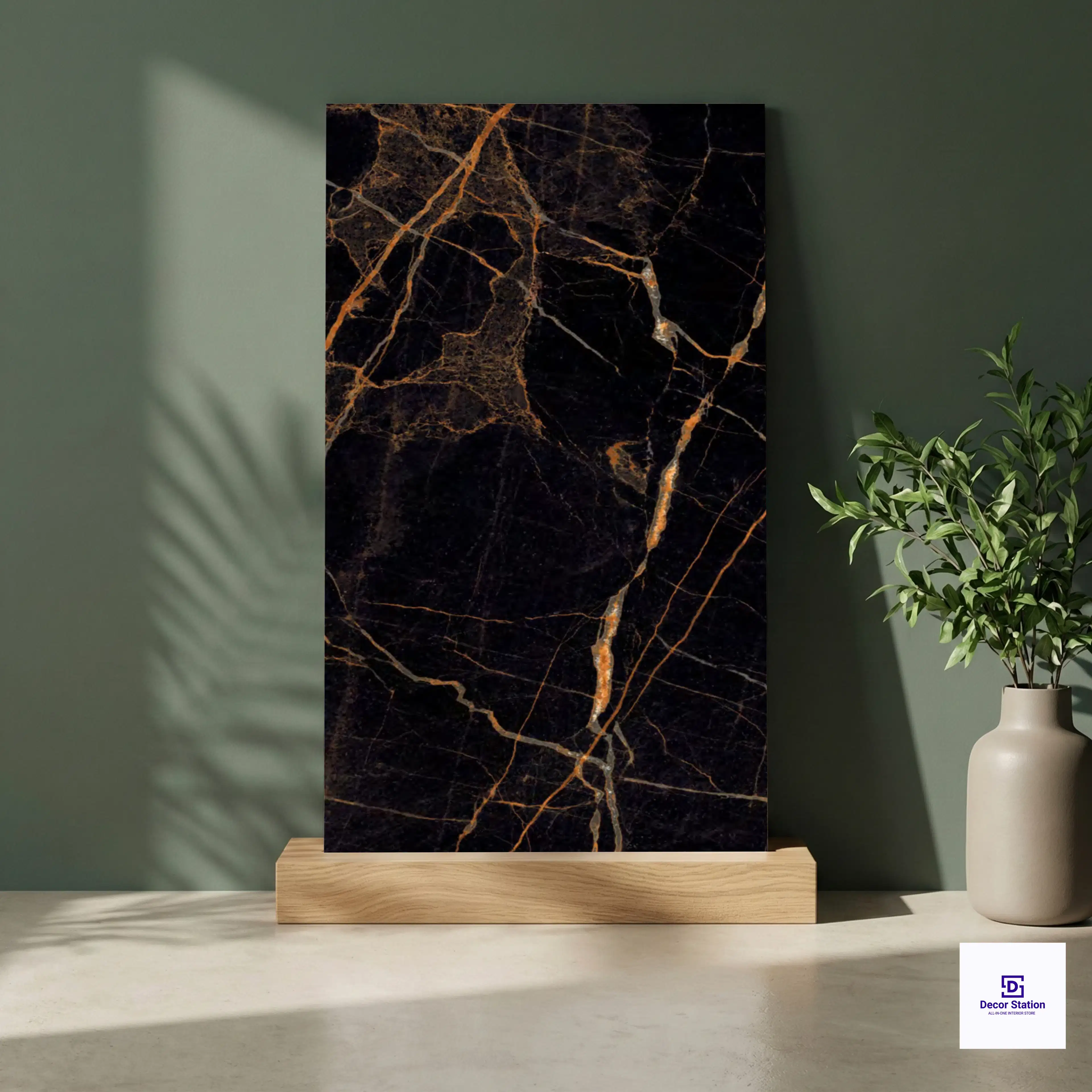 Laurent Gold Marble Look Lastra Dark 2x4 ft 8mm tile | TL-52912-A-0
