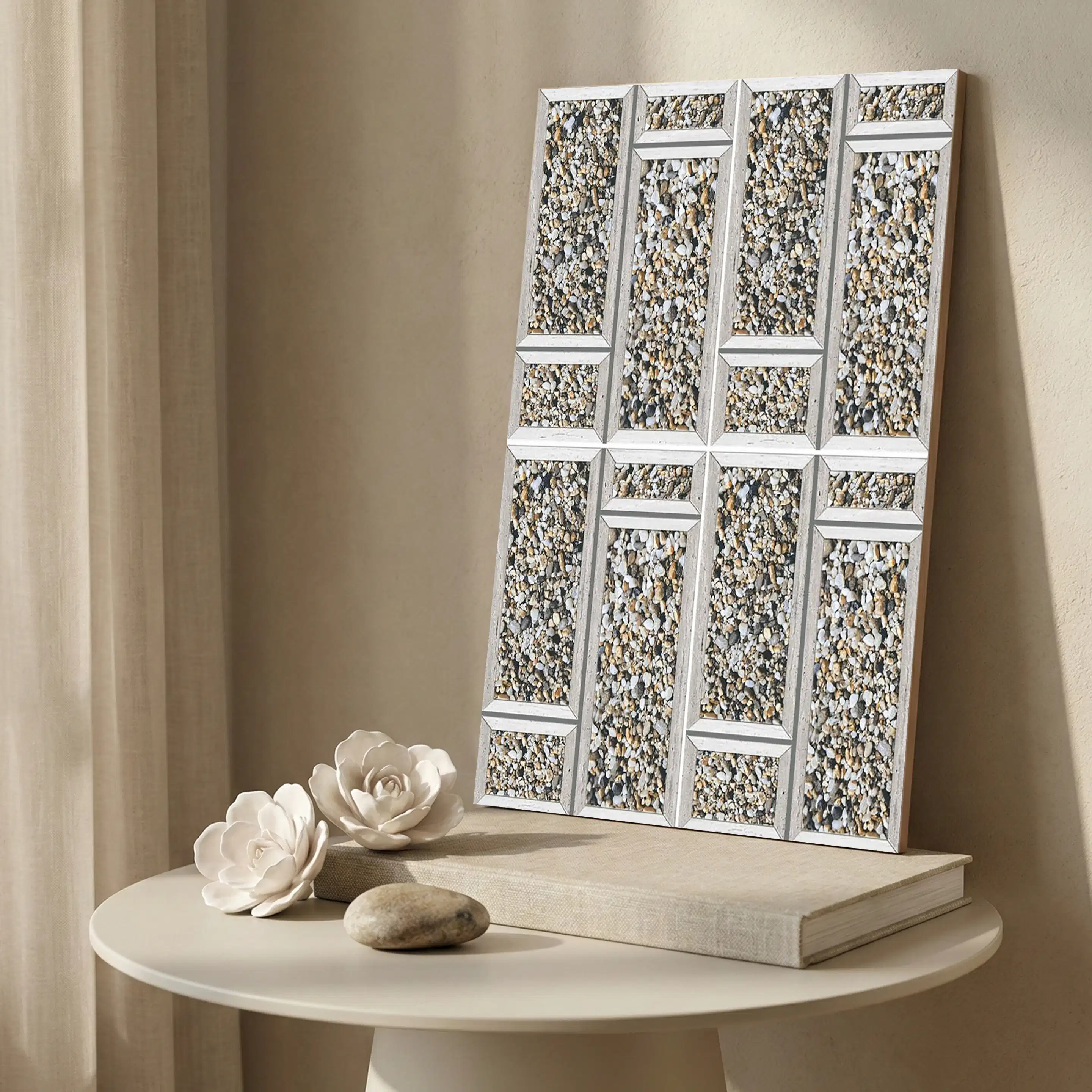 ELE-4176 Pebble Frame Highlighter Glossy 1x1.5 ft 8mm Tile | TL-52955-A-0