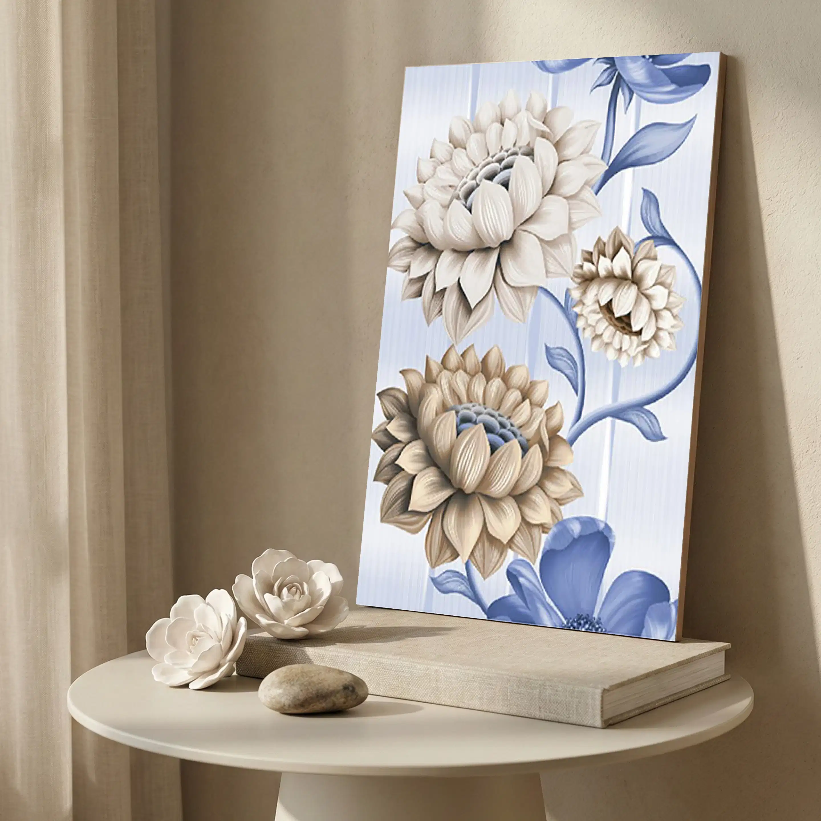 9347-HL-A Floral Patterned High Gloss 1x1.5 ft 8mm Tile | TL-52977-A-0