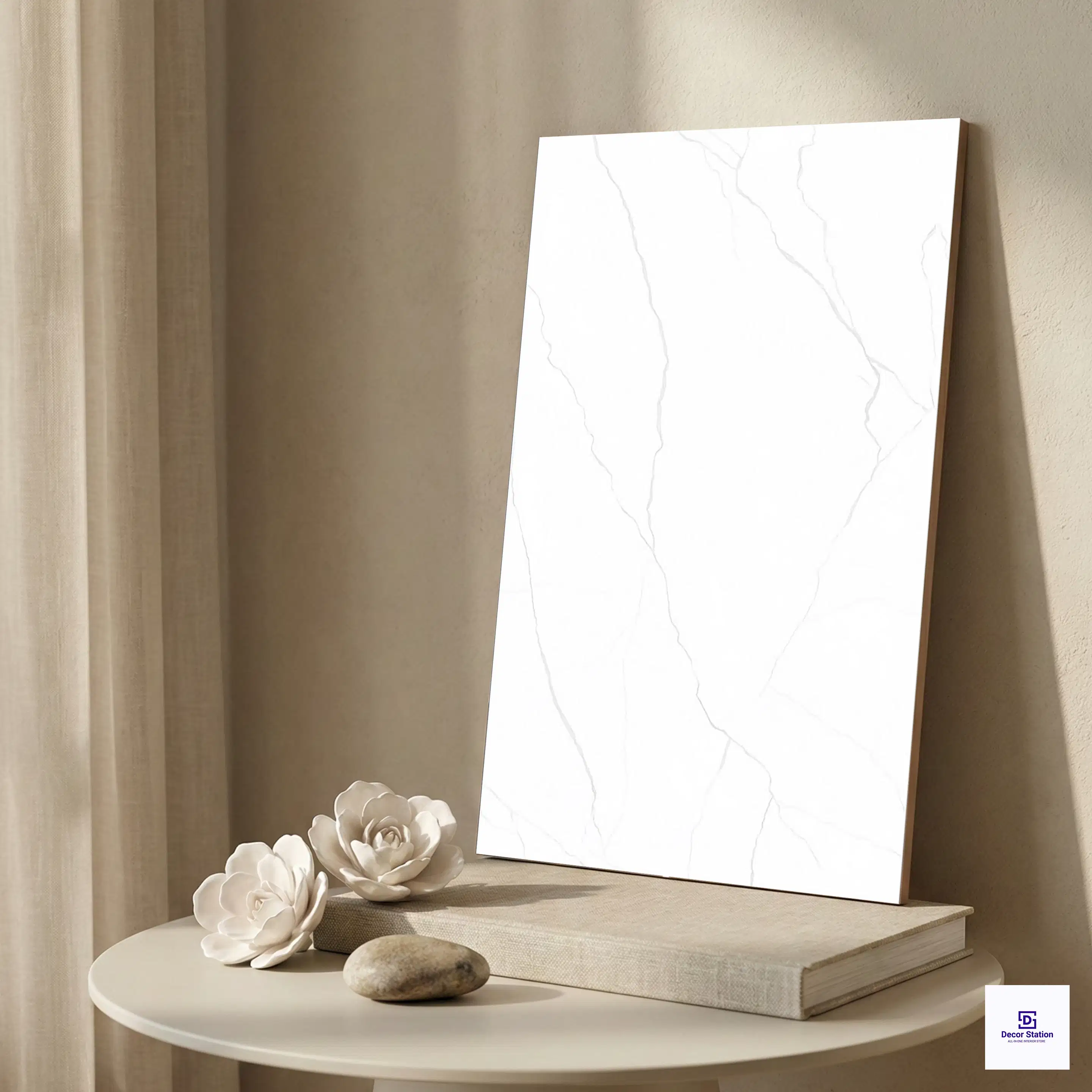 CR_2508_LT Glossy White Marble Look 1x1.5 ft 7.5 mm Wall Tile | TL-53052-A-0
