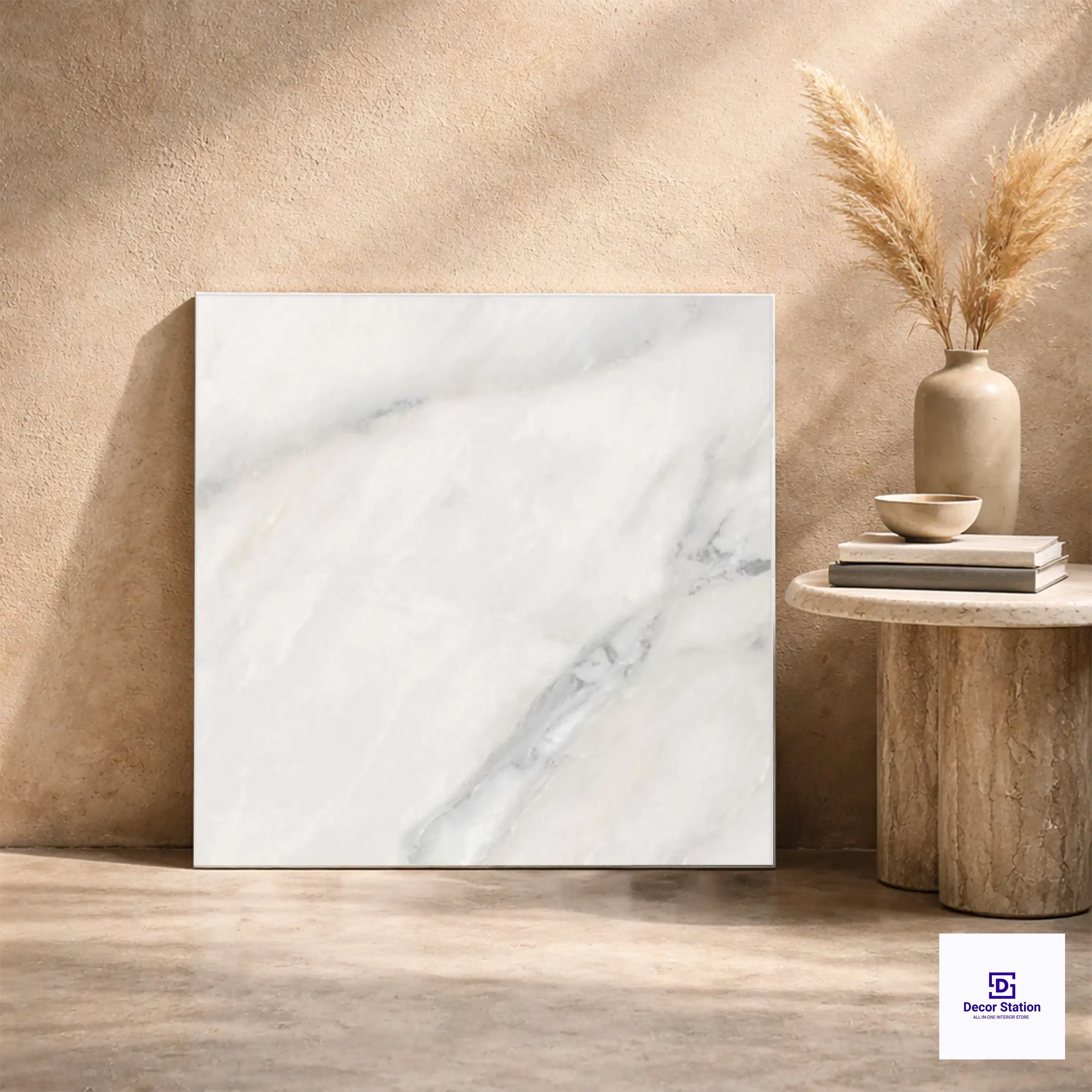 Onyx Marble White Marble Look Glossy Porcelain 2x2 ft 8.5mm Tile | TL-53060-A-0