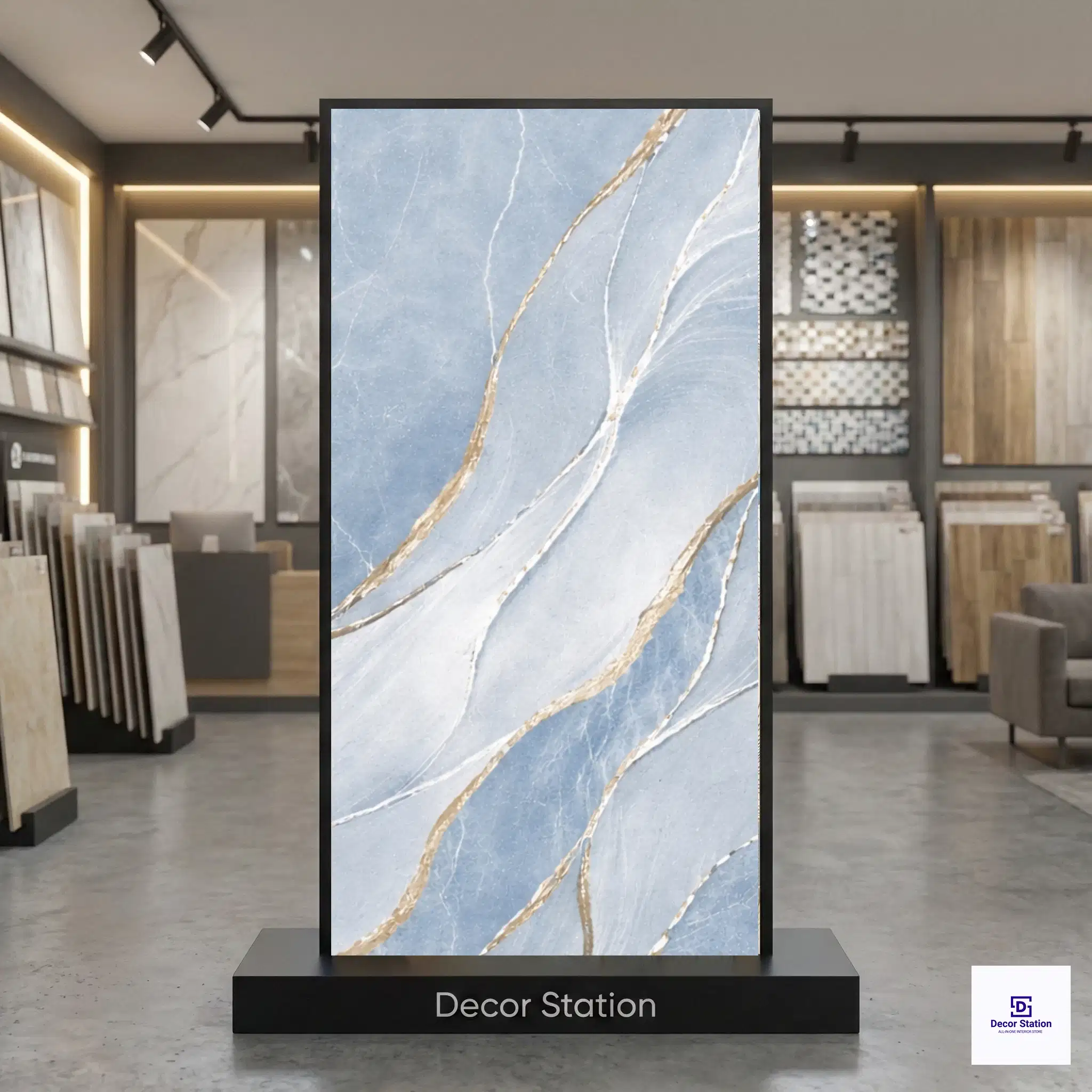 Ariston Blue Marble Look Carving 2x2 ft 8.5mm Tile | TL-53071-A-0