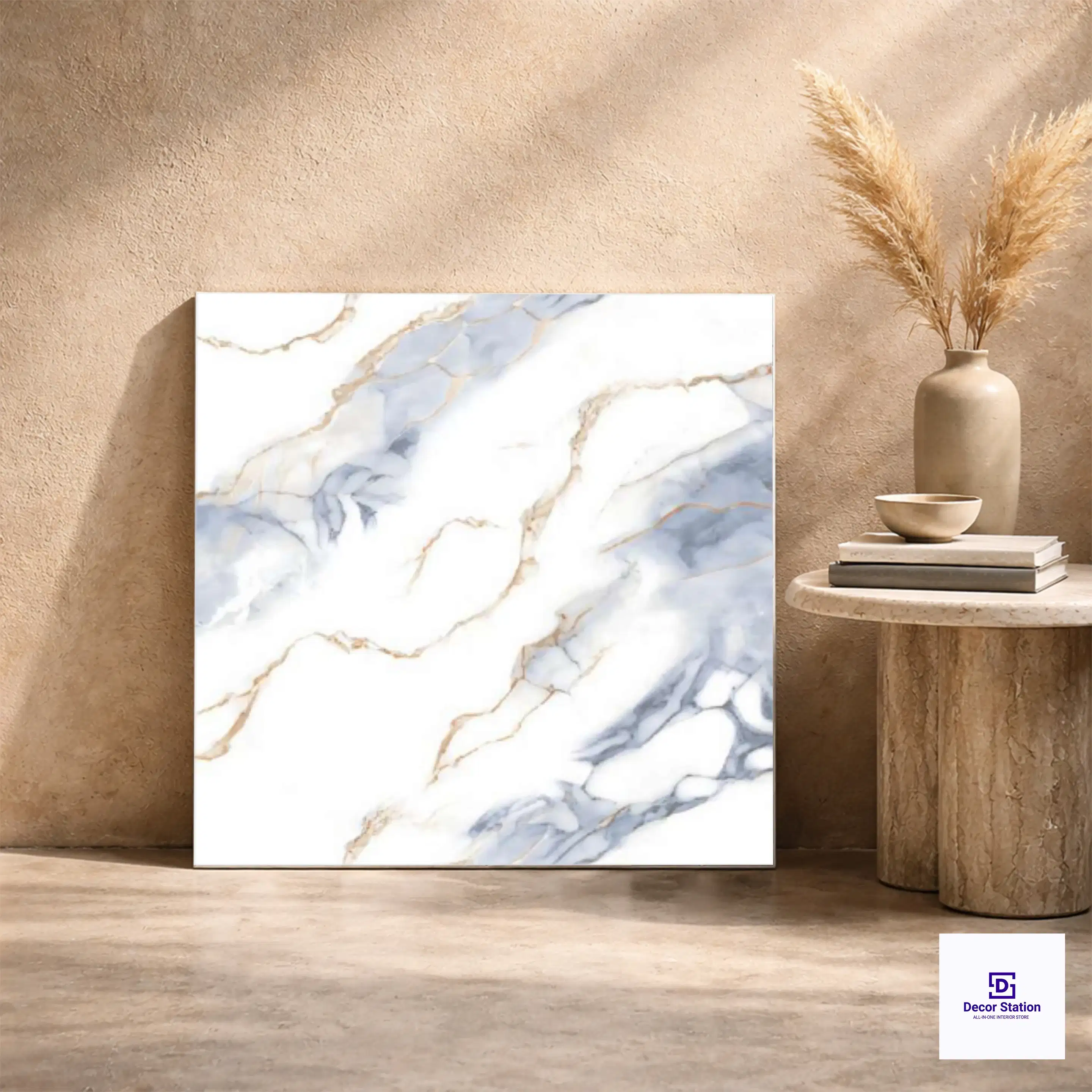 Ariston Blue Marble Look Glossy Vitrified 2x2 ft 8.5mm Tile | TL-53072-A-0