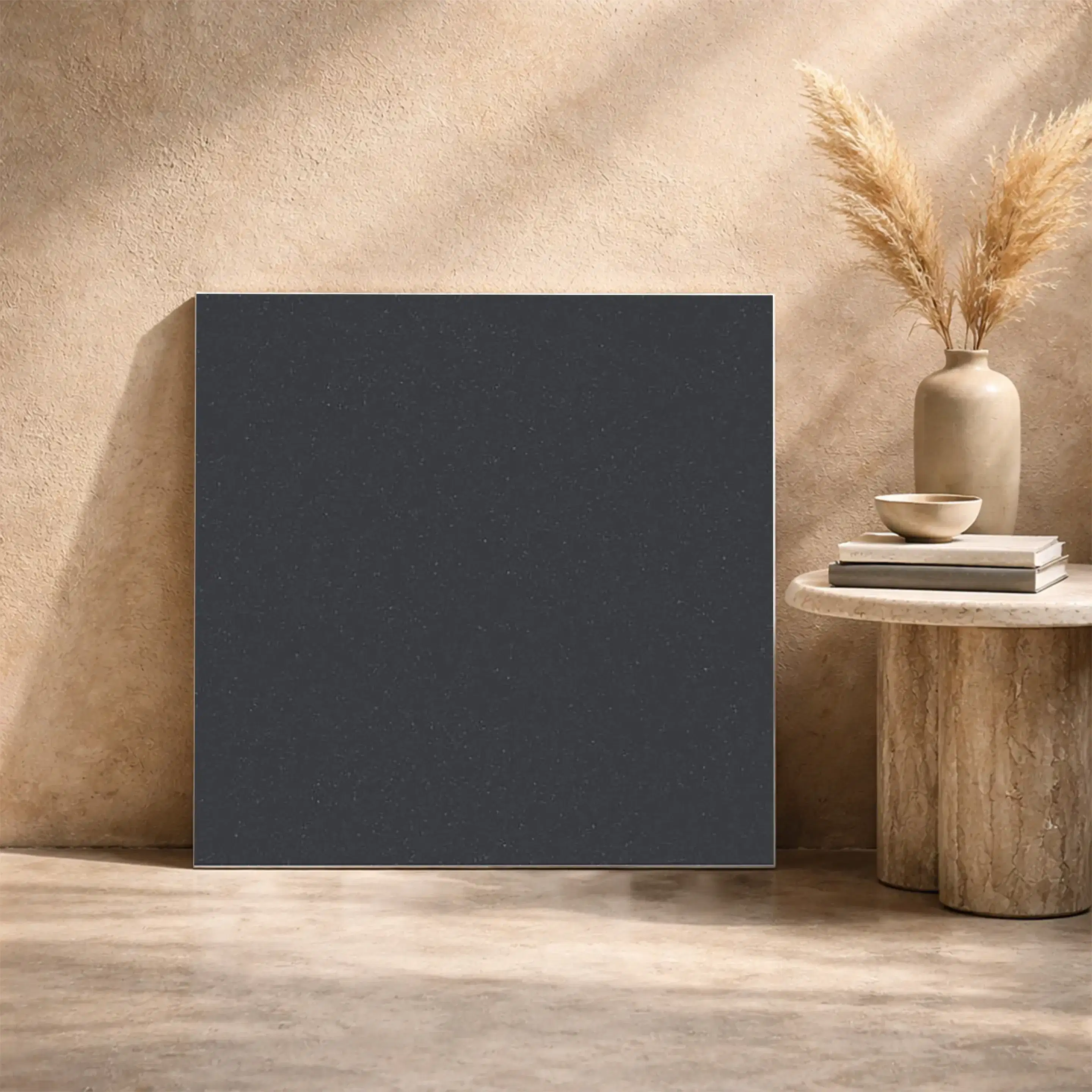 Crest Nero Plain Matt Full Body Vitrified 2x2 ft 9mm Tile | TL-53284-H-0