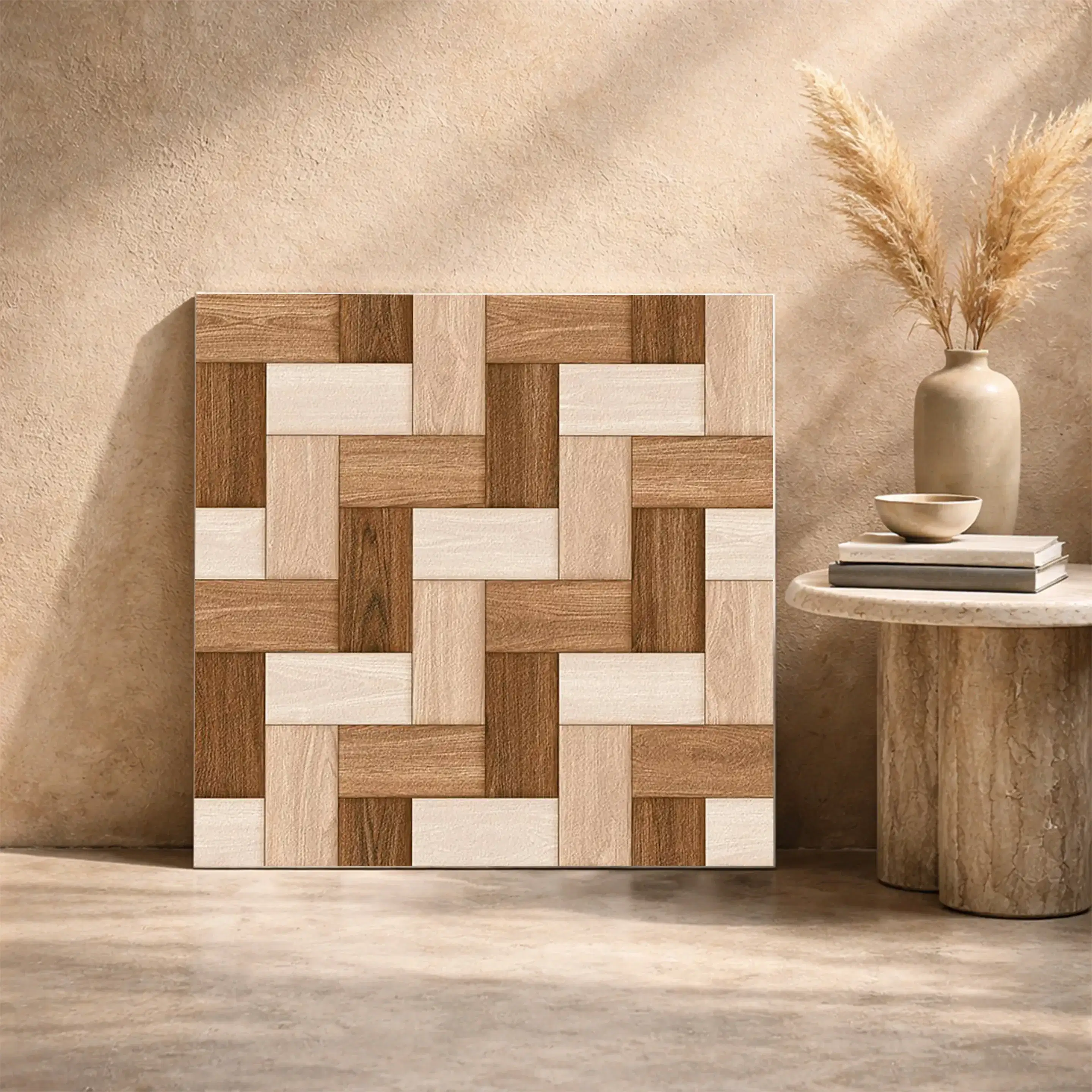 PAVER BRICK 13 Brick Pattern Outdoor 1.6x1.6 ft 11mm Parking Tile | TL-53522-C-0