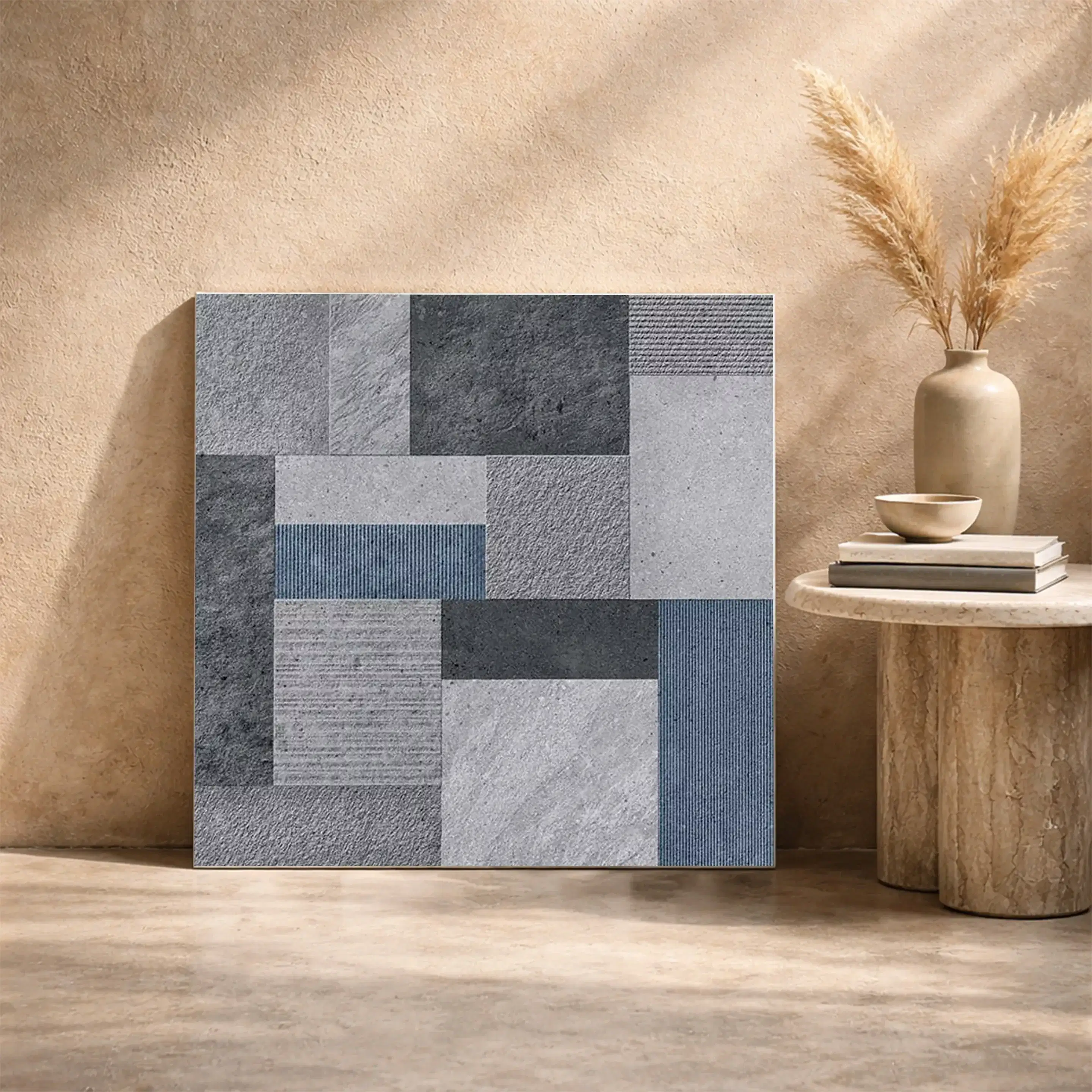 Fossil Stone 07 Rustic Stone Outdoor 1.6x1.6 ft Parking Tile | TL-53791-A-0