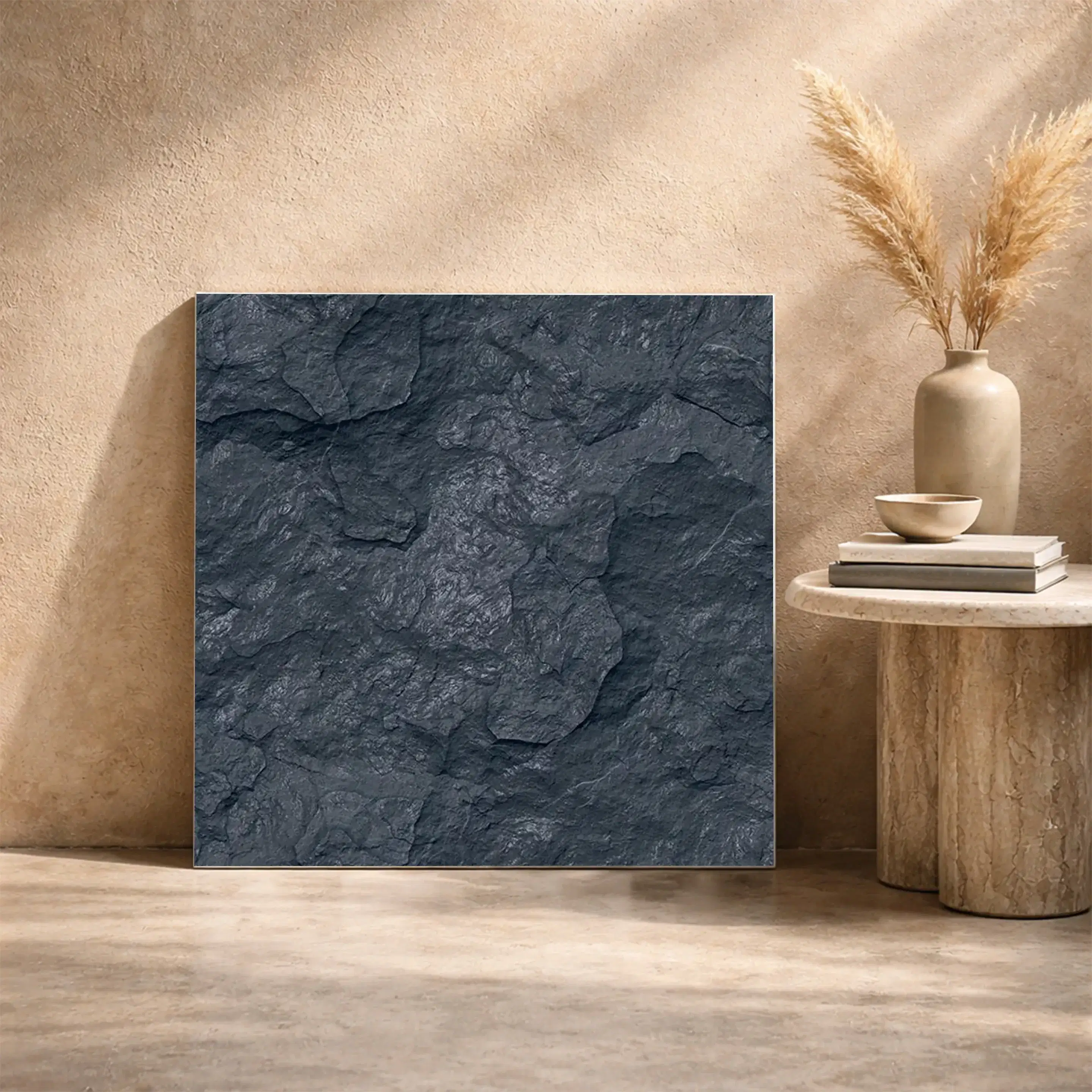 Rio Slate 28 Dark Rustic Stone Outdoor 1.6x1.6 ft 11mm Parking Tile | TL-53794-A-0