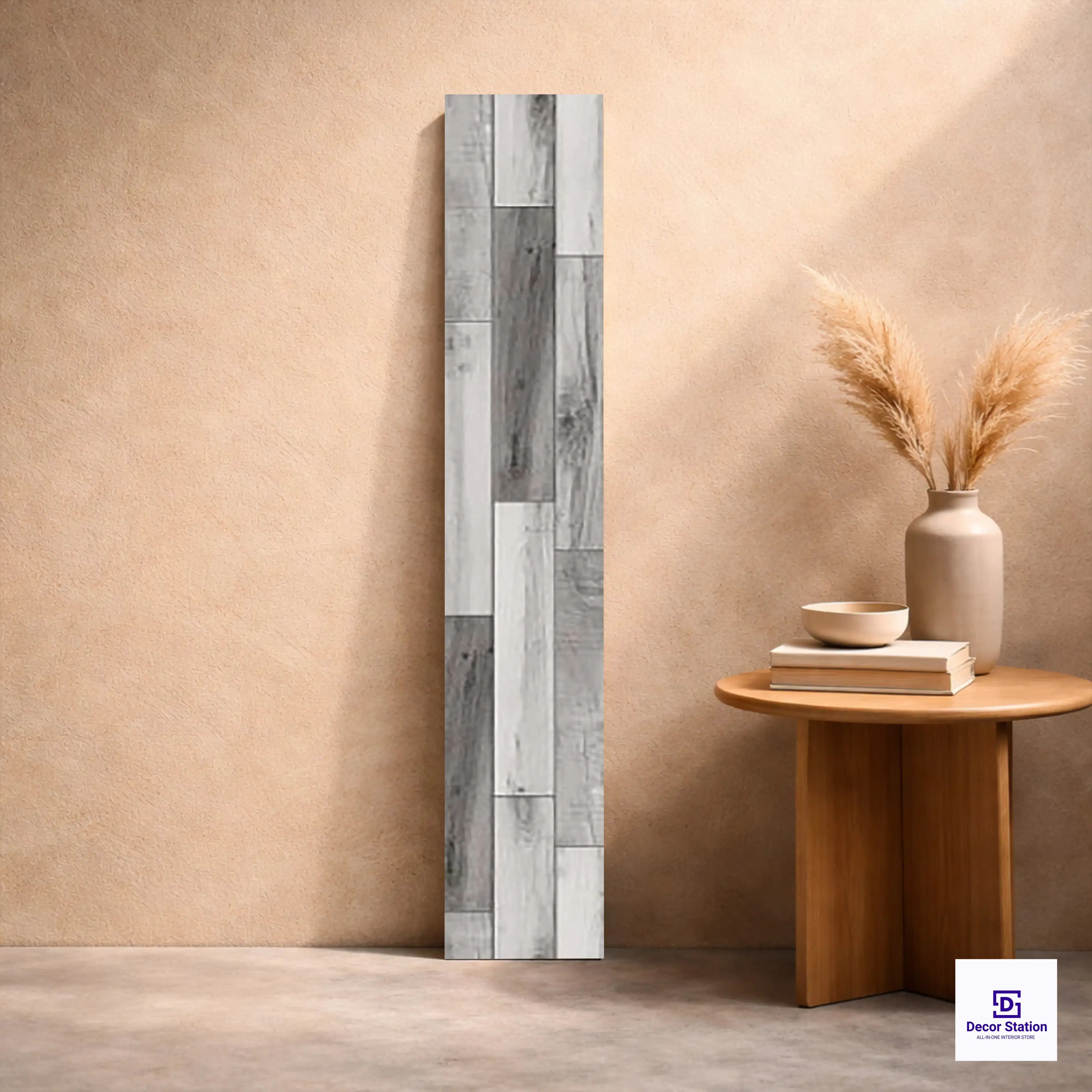 18327 Grey Patchwork Wood Look Matt Ceramic Floor 200x1200 mm 8.5mm Plank Tile | TL-53855-D-0