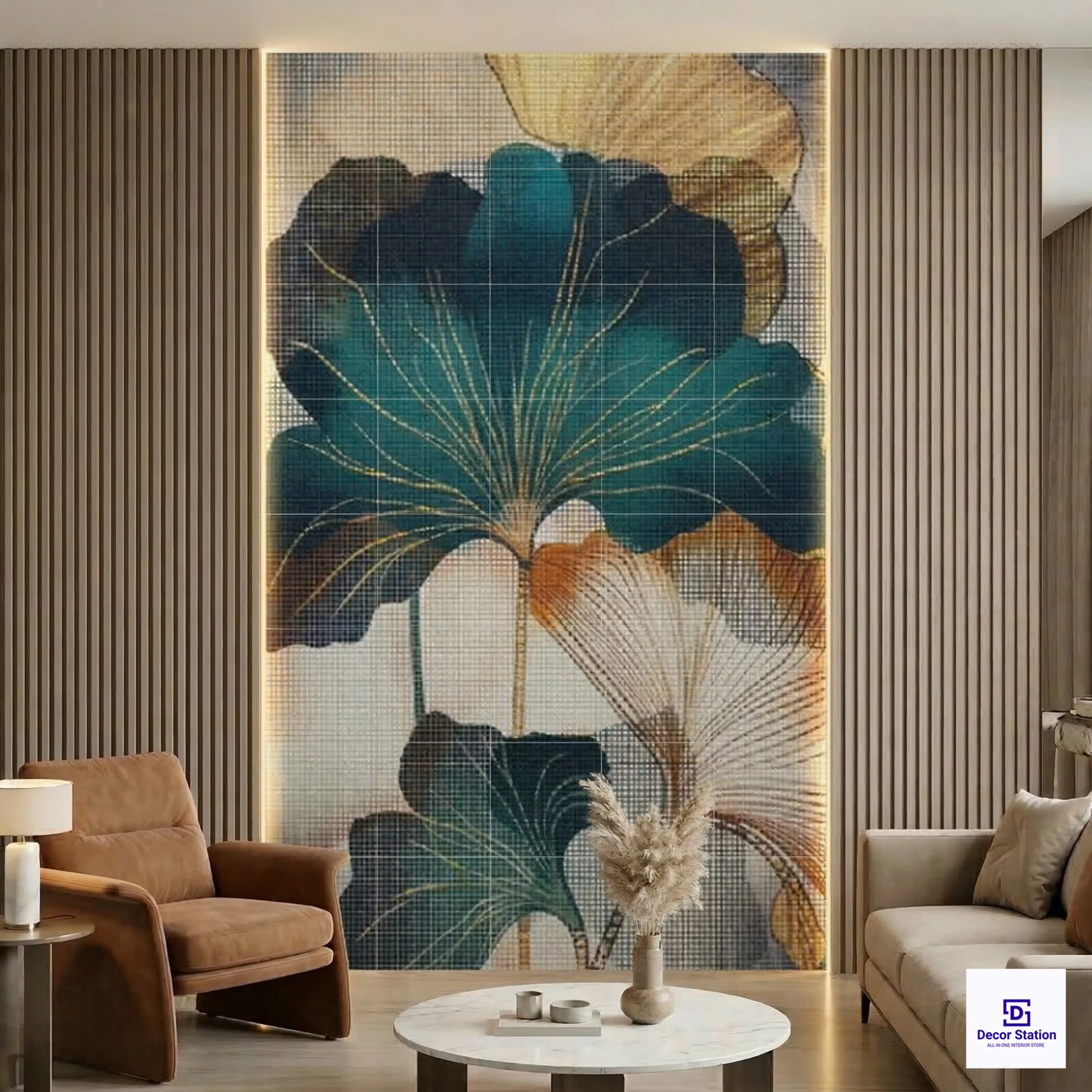 PIXEL-915 Ginkgo Leaf Botanical Digital Matt Wall 1x1 ft 9.5mm Tile | TL-53879-H-0