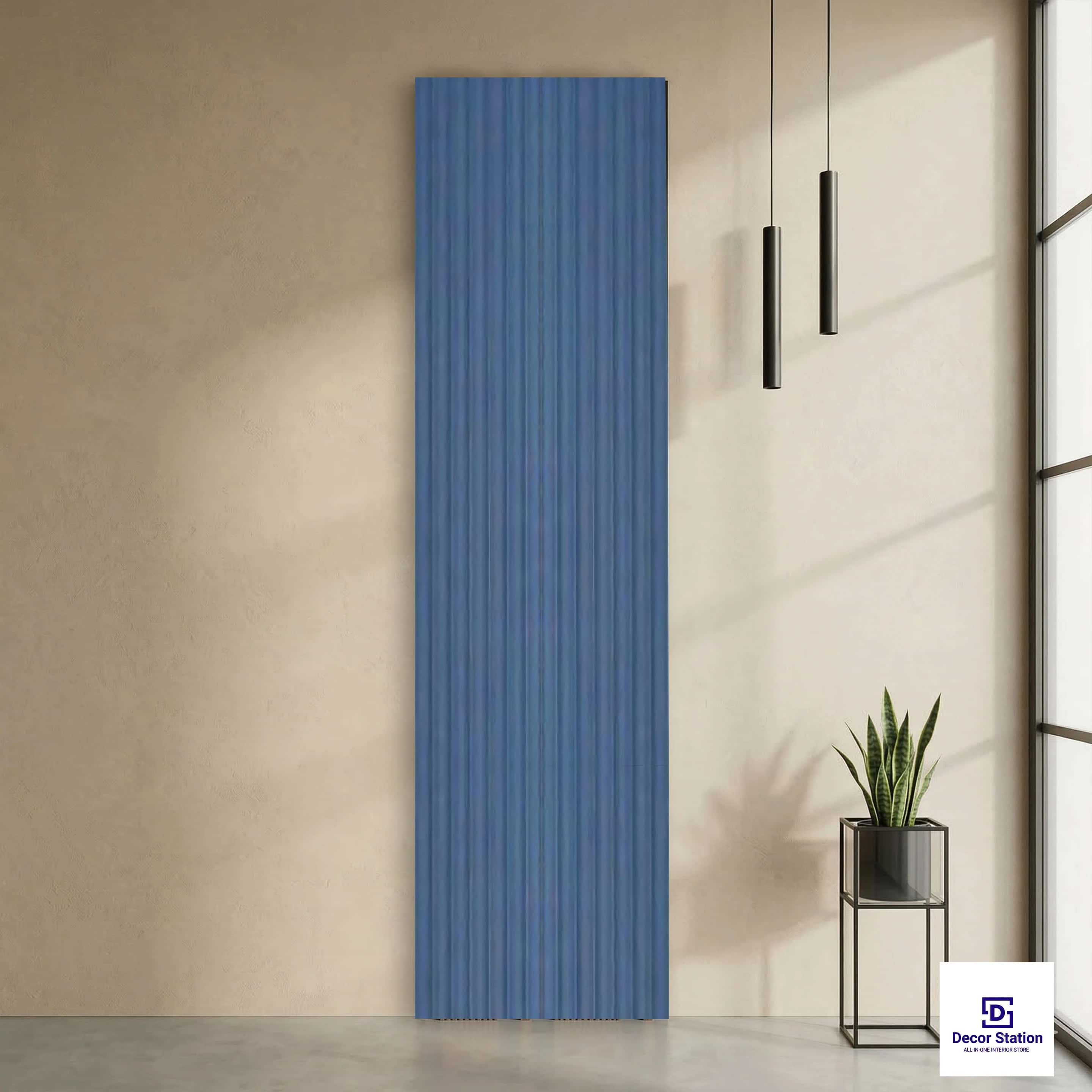 MN-8442 Blue Solid Color Matte 8x0.3 ft 11mm Wall Panel | PN-53151-B-0