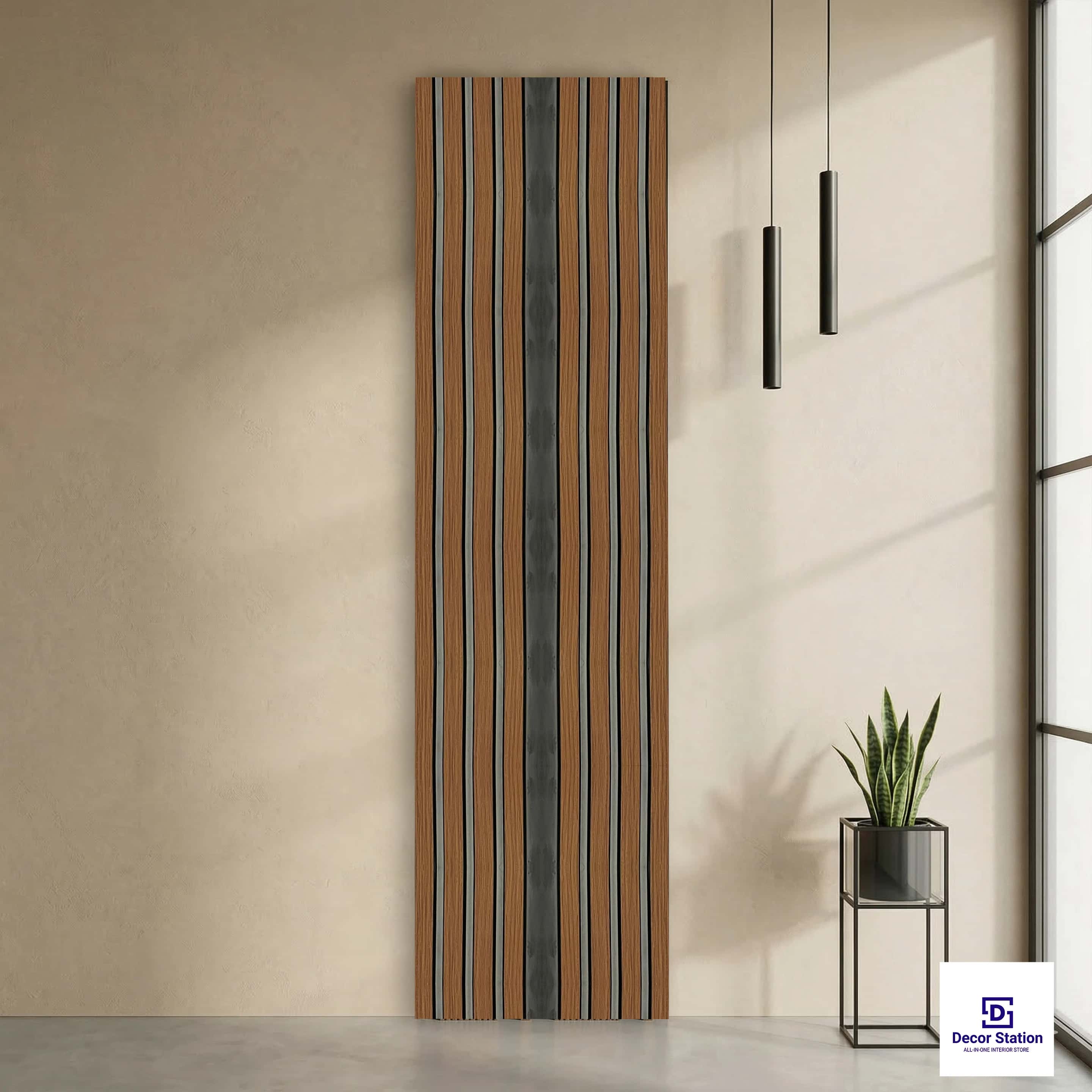MN-158 Brown Fluted Matte 8x0.41 ft 11mm Wall Panel | PN-53162-A-0