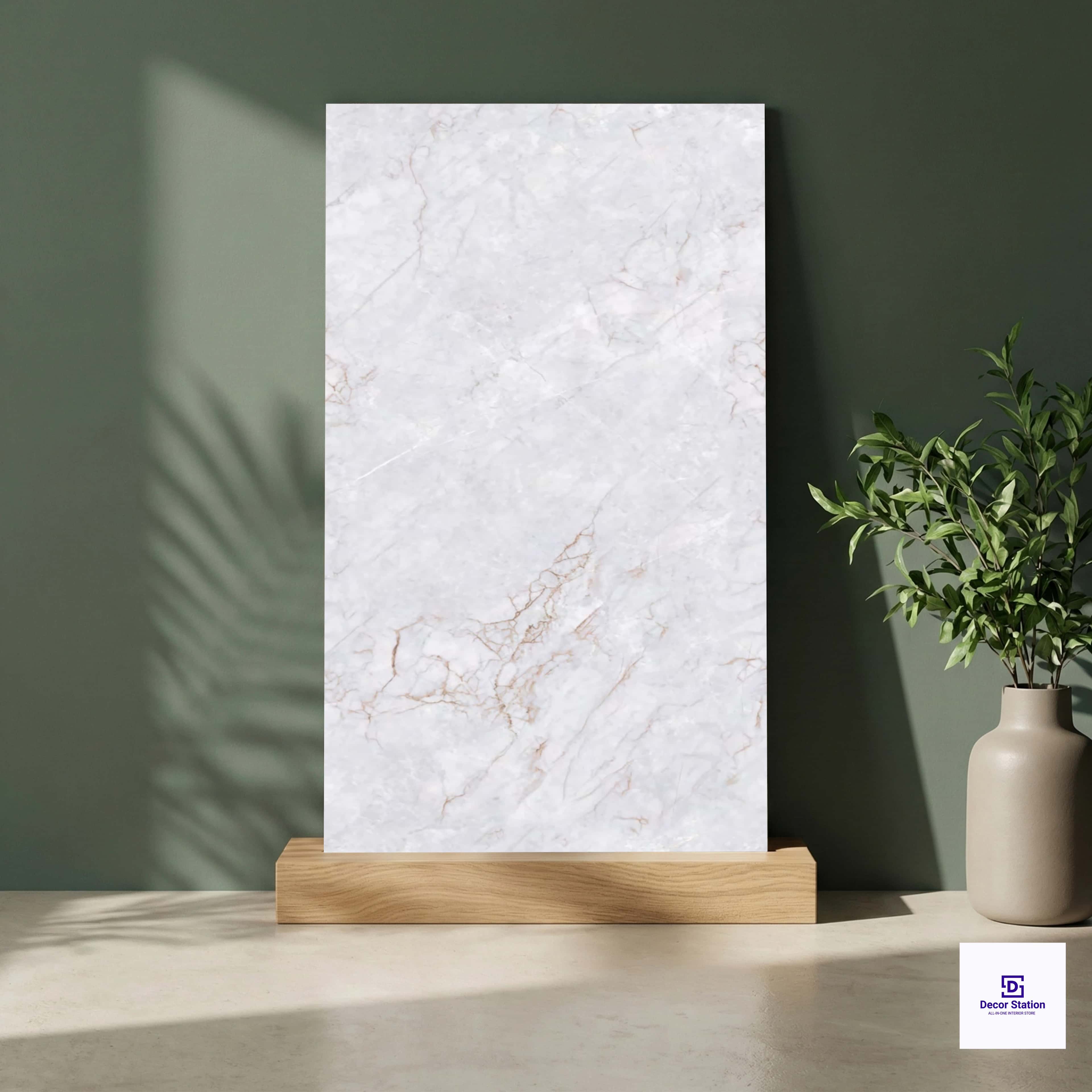 Rain White Marble Look Gloster 2x4 ft 8mm tile | TL-52908-B