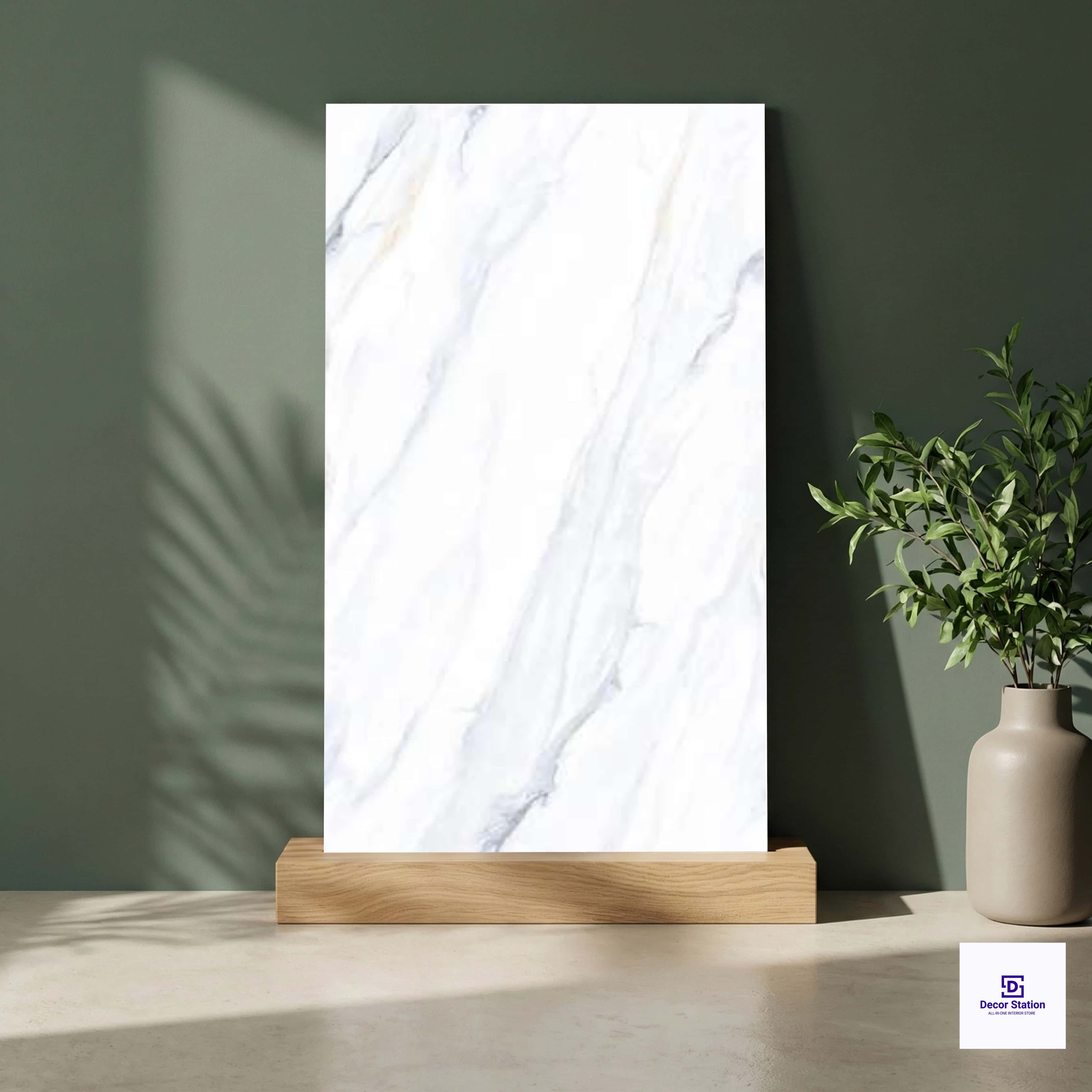 Kaolin Aqua Marble Look Glossy 2x4 ft 8mm tile | TL-52913-A