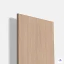 Natural textured laminate featuring a Lush Oak wood design with soft beige-brown tones and gentle flowing grains, creating a warm contemporary wood look while offering durability, scratch resistance, and easy maintenance