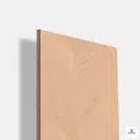 Matte Aldan Herringbone laminate featuring a light natural oak tone with a refined chevron herringbone wood grain pattern and smooth matte finish, ideal for wardrobes, cabinets, wall panels, feature walls, and modern elegant interior furniture designs.