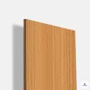 High gloss laminate featuring a warm golden brown wood grain texture with fine linear patterns and a smooth reflective finish, ideal for wardrobes, cabinets, wall panels, furniture surfaces, and modern interior décor designs.