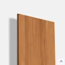 Golden teak wood laminate panel with vertical natural grain modern furniture and interior wall panel design