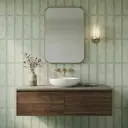 Ecoblend bice glossy patterned wall tile with vertical panel design in square format, shown as a single display piece