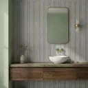 Grey glue-finish patterned wall tile with vertical curved panel design in square format, shown as a single display piece