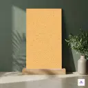 Full body matt vitrified tile featuring a subtle geometric triangular pattern in a warm ocra yellow tone, designed to add a vibrant and contemporary accent to interior walls while offering durability, easy maintenance, and long-lasting performance