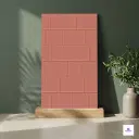 Terracotta textured decorative wall panel tile with vertical ribbed brick design for interior décor