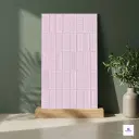 Full body matt vitrified tile featuring a modern multi-texture panel design in a soft rosy pink tone, crafted to create stylish and contemporary accent walls while offering high durability, easy maintenance, and long-lasting performance