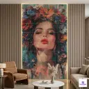 PIXEL-913 Wildflower Bloom Impressionist Portrait Digital Matt Wall 1x1 ft 9.5mm Tile | TL-53879-G | application image