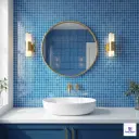 RSM-10 Sky Blue Grid-Style Mosaic Matt 1x1 ft 5mm pool tile | TL-53902-A | application image