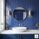 RSM-20 15% SHINING Blue Grid-Style Mosaic Matt 1x1 ft 5mm pool tile | TL-53904-A | application image