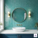 RSM-30 15% SHINING Light Green Grid-Style Mosaic Matt 1x1 ft 5mm pool tile | TL-53904-B | application image