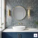 RSM-150 15% SHINING Dark Blue Grid-Style Mosaic 1x1 ft 5mm pool tile | TL-53904-F | application image