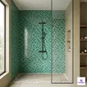 GMT-666 Sea-Green Grid-Style Glass Mosaic 1x1 ft 4mm tile | TL-53965-E | application image