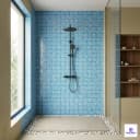 GMT-01 Light Blue Grid-Style Glass Mosaic 1x1 ft 4mm tile | TL-53965-A | application image