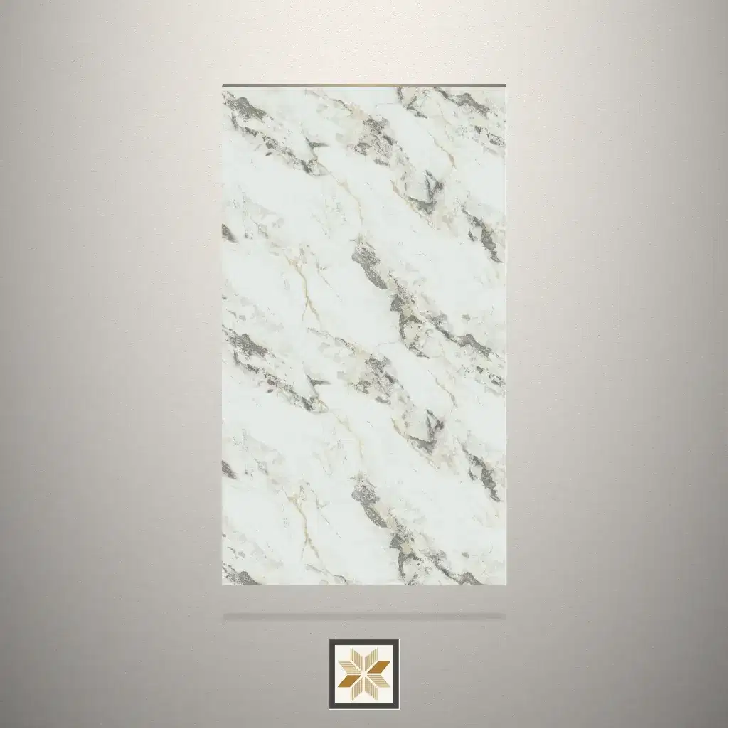 High Gloss Marble White Laminate (8x4 feet,1 mm): LM-10102-0
