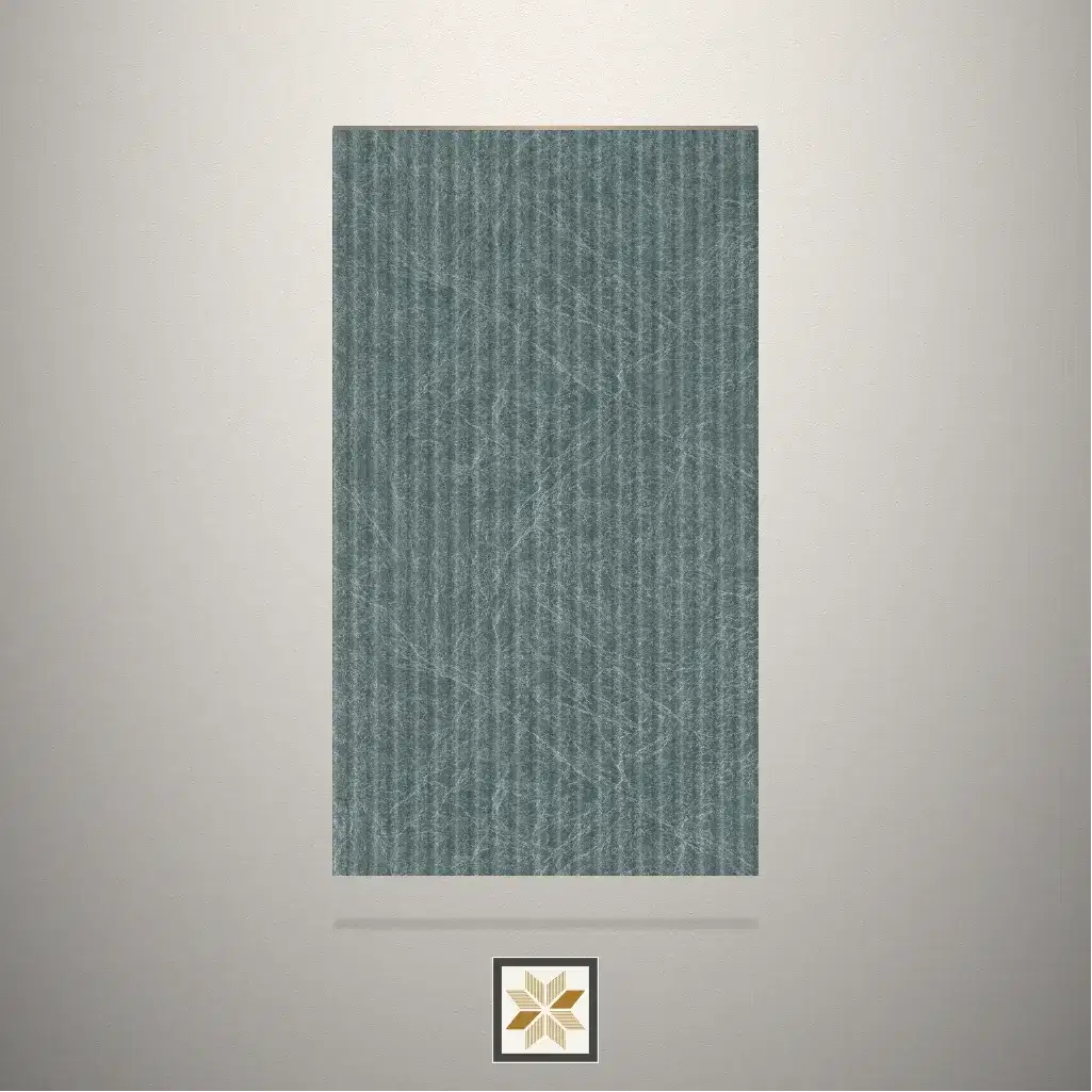 Matt Oceania Frost Fluted Green Laminate (8x4 feet,1 mm): LM-10850-0