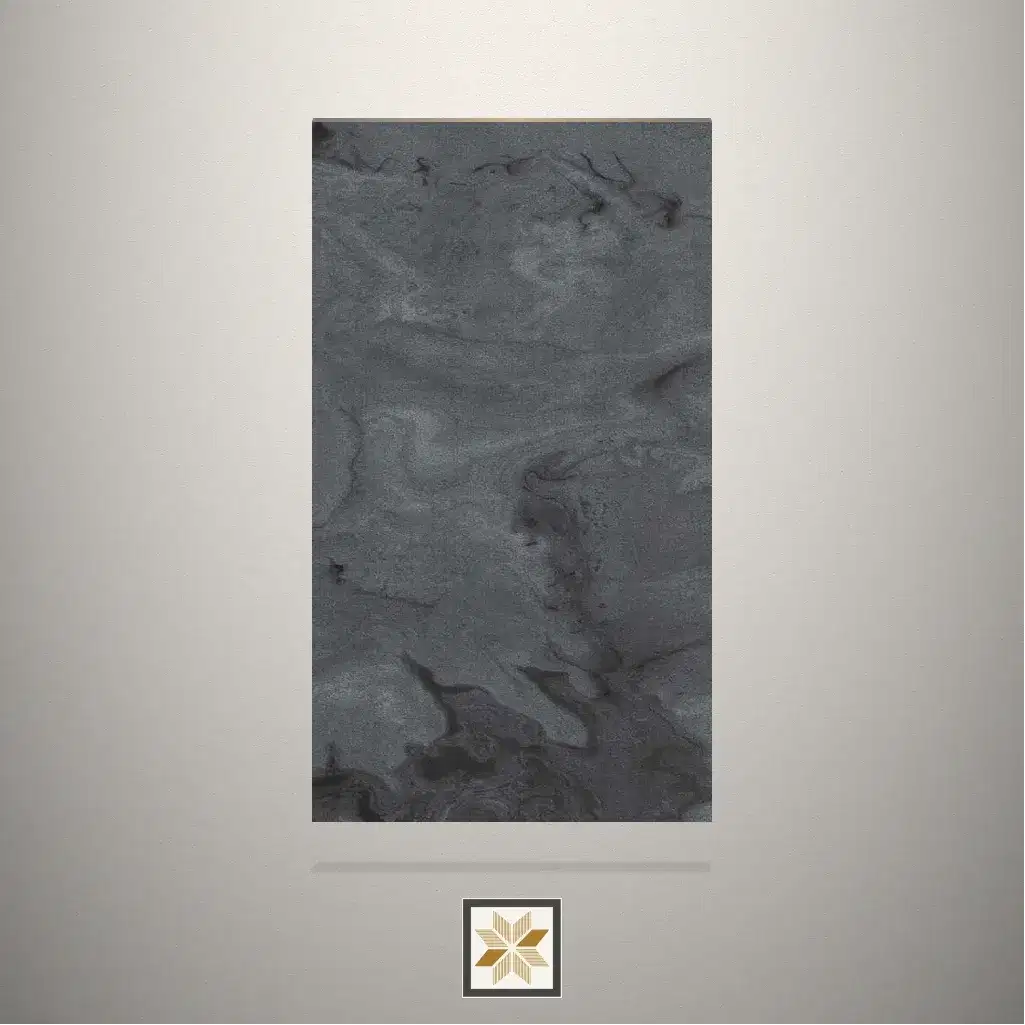 High Gloss Slat Silk Marble Black Laminate (8x4 feet,1 mm): LM-12810-0