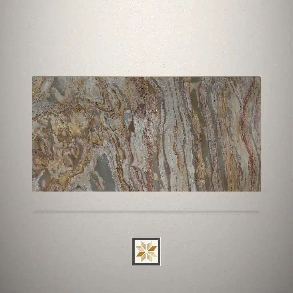 Textured Stone Brown Laminate (10x4 feet,2 mm): LM-13025-B-0