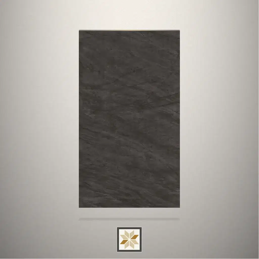 High Gloss Black Marble Marble Black Laminate (8x4 feet,1 mm): LM-17207-D-0