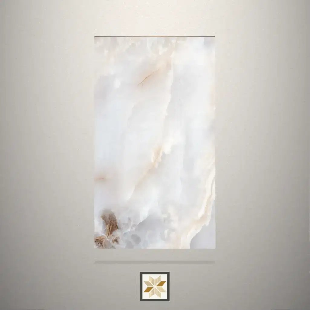 High Gloss Venetian Marble Glow Stone White Laminate (8x4 feet,0.8 mm): LM-19152-0