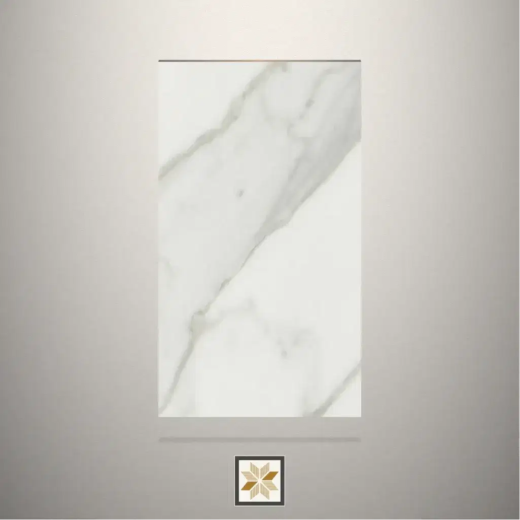 High Gloss Pearl Carrara Marble White Laminate (8x4 feet,1 mm): LM-19371-0
