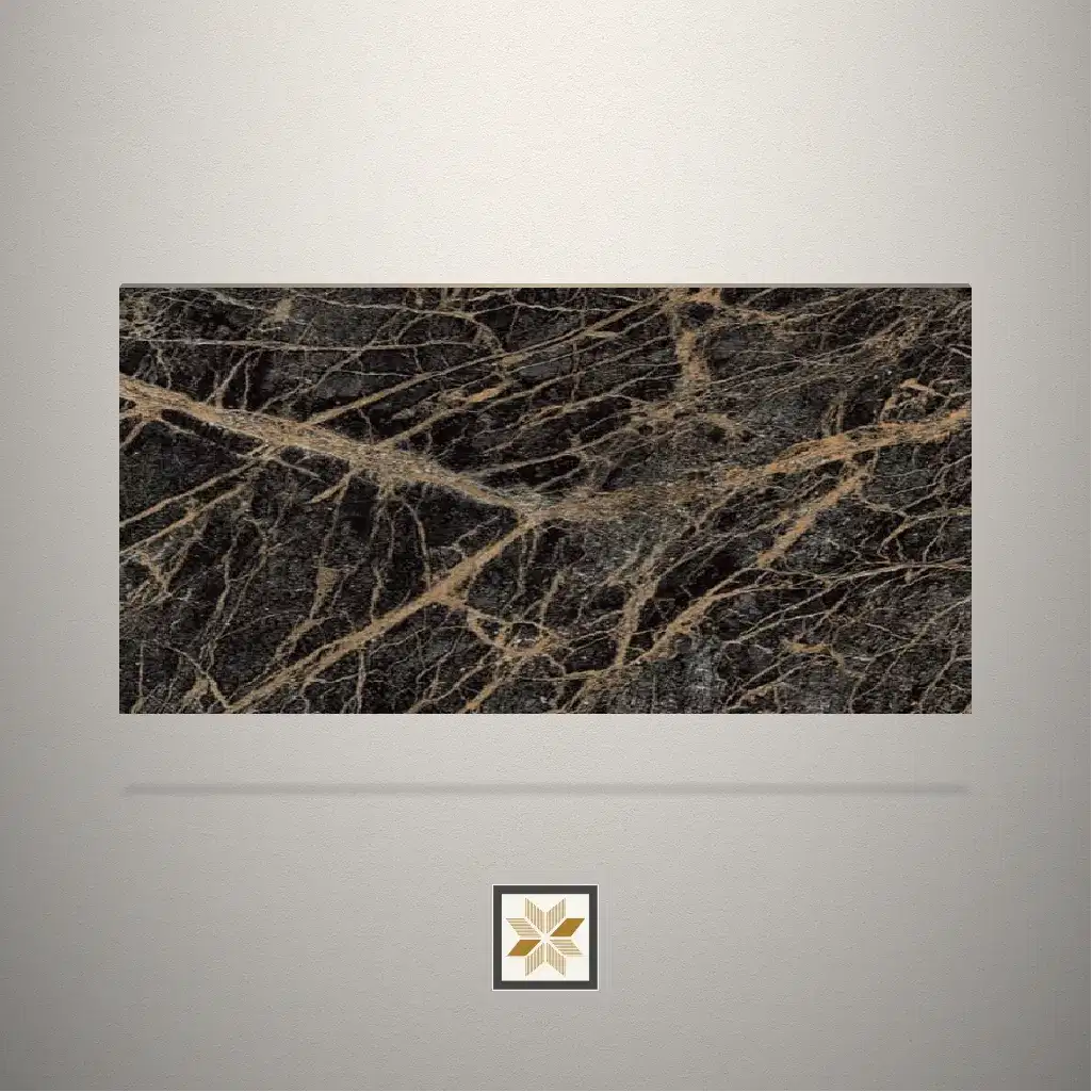 Suede Stone Steel Marble Black Laminate (8x4 feet,1 mm): LM-19380-0