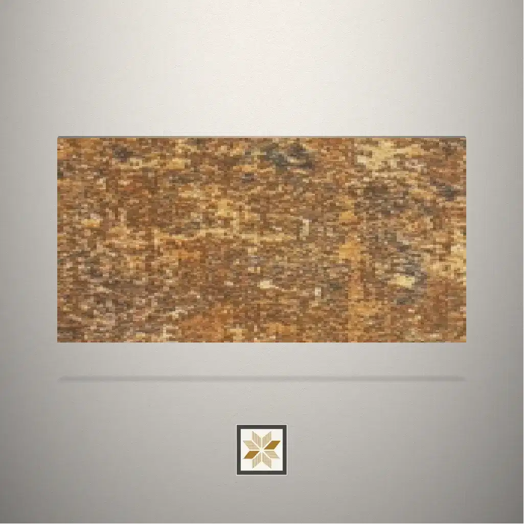 Suede Mustard Calacatta Stone Brown Laminate (8x4 feet,1 mm): LM-19418-0