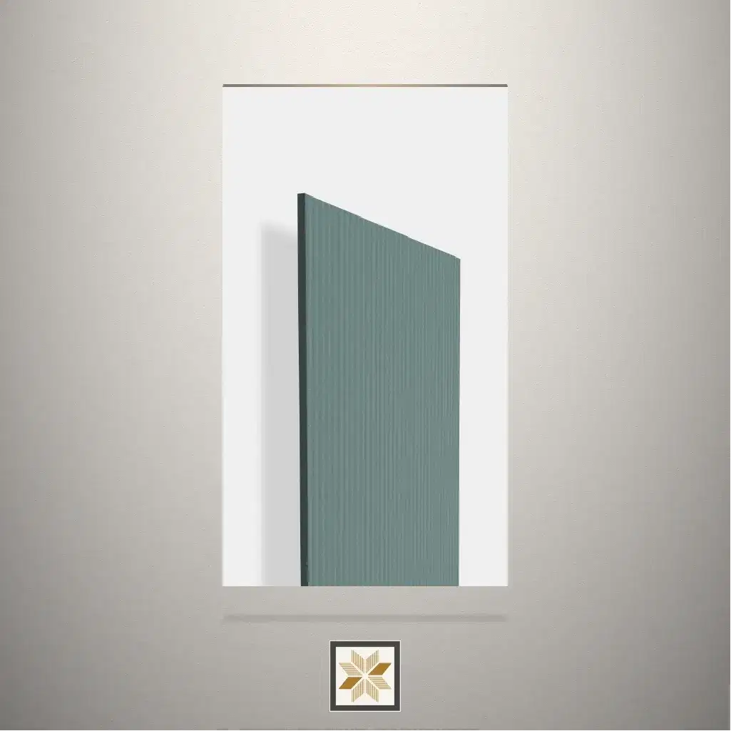 Textured Whyte Blue Fluted Blue Laminate (8x4 feet,1 mm): LM-19438-0