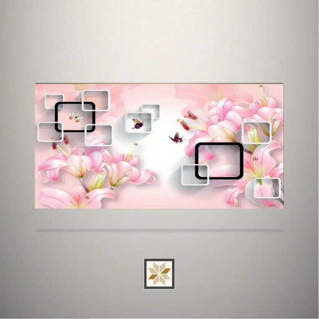 High Gloss Wonder Tulips Digital Printed Multi Colour Laminate (8x4 feet,1 mm): LM-19473-0