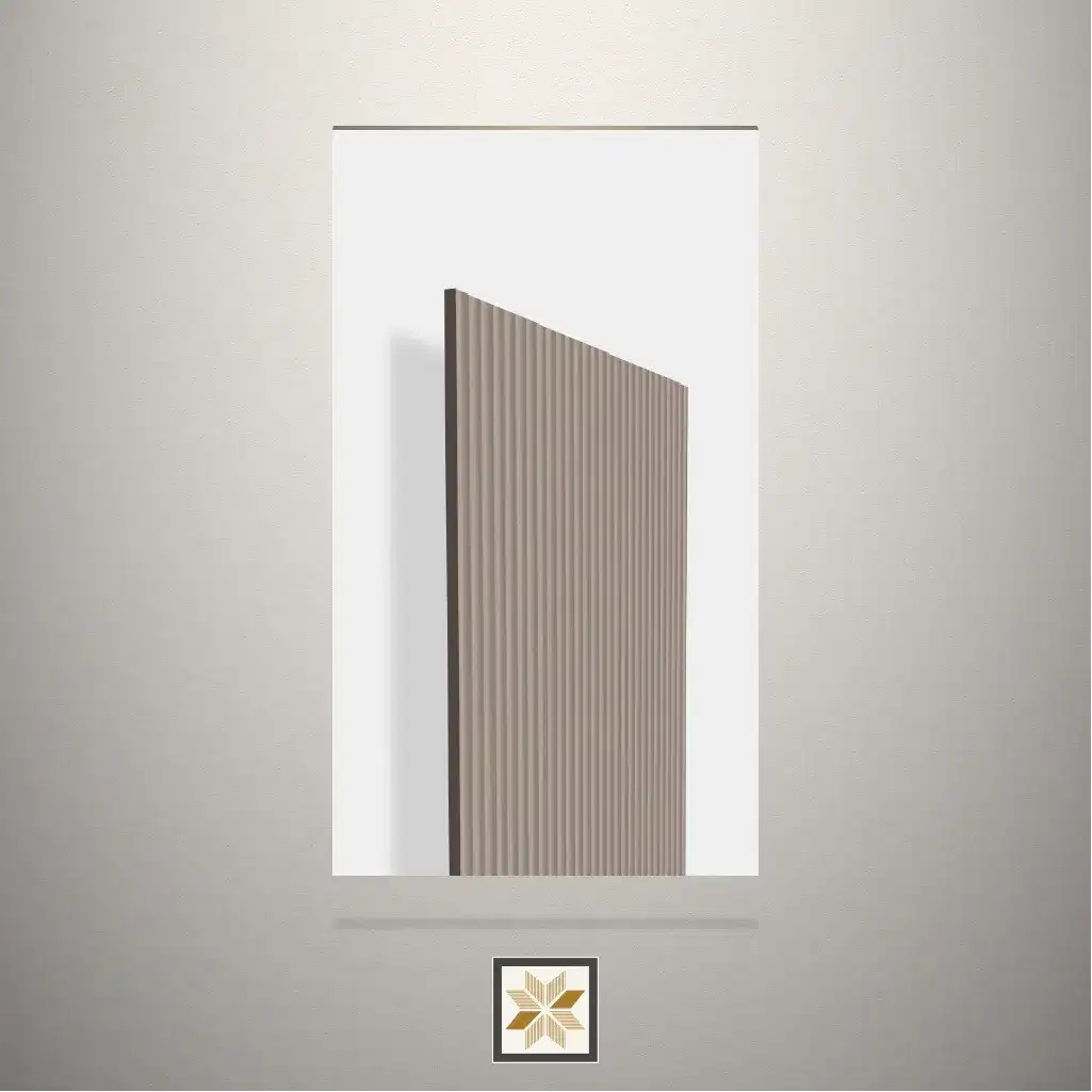 High Gloss Swank Brown Fluted Brown Laminate (8x4 feet,1 mm): LM-19696-0